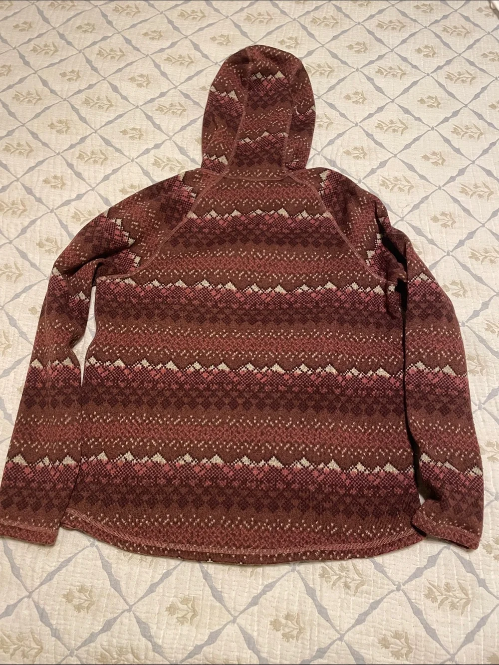 The North Face Men’s Rust Brown Patterned Half-Zip Hoodie Sweater